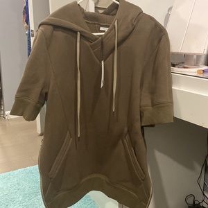 Hoodied Sweatshirt. Brand New. Never Worn. Olive Color. Both sides zipper.Size L